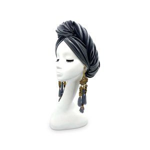 Graphite Velvet Dream Turban